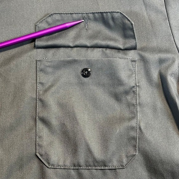 Dickies Long Sleeve Twill Work Shirt Button Up Black Mens Large Industrial - Picture 5 of 8